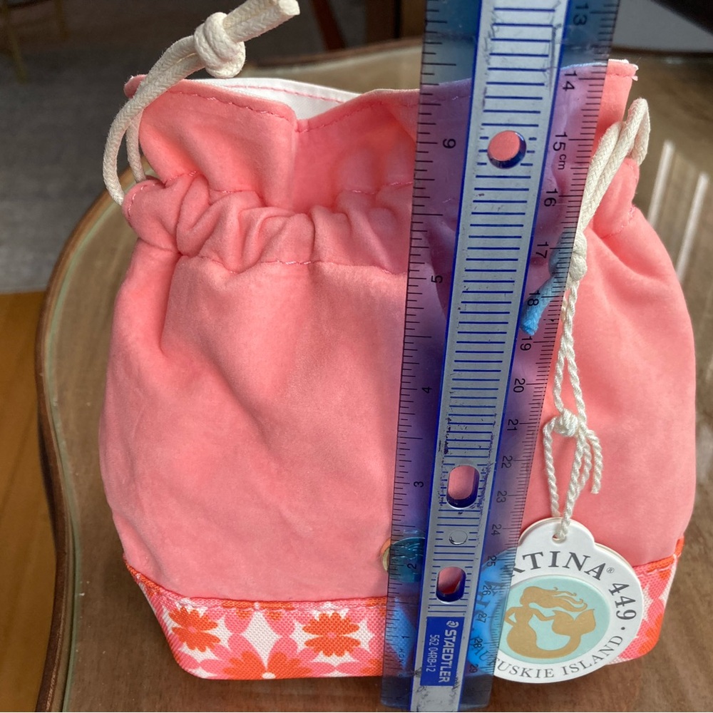 Spartina keepsake drawstring bags NWT / 4 coral, 1 blue, 1 green available - Picture 3 of 5